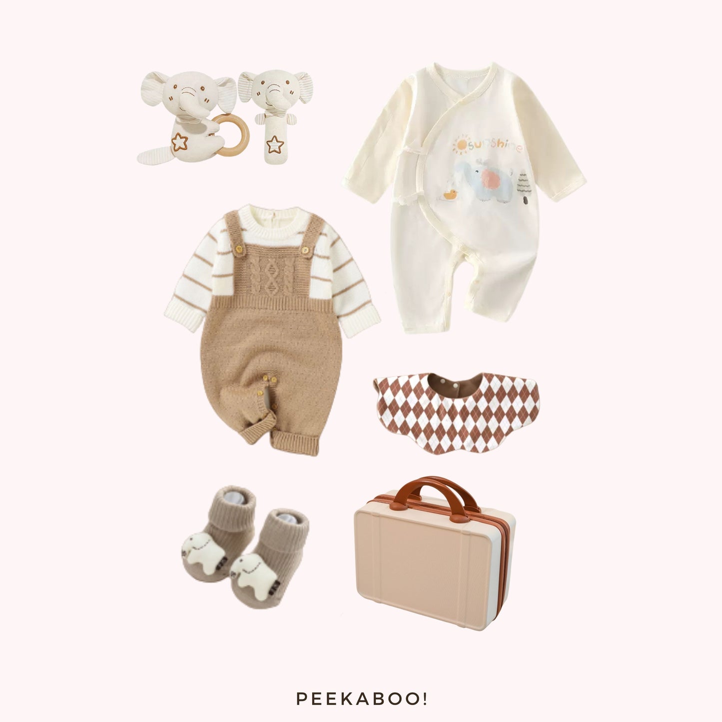 Personalised Baby Essential All-in-one Gift Set - Elephant