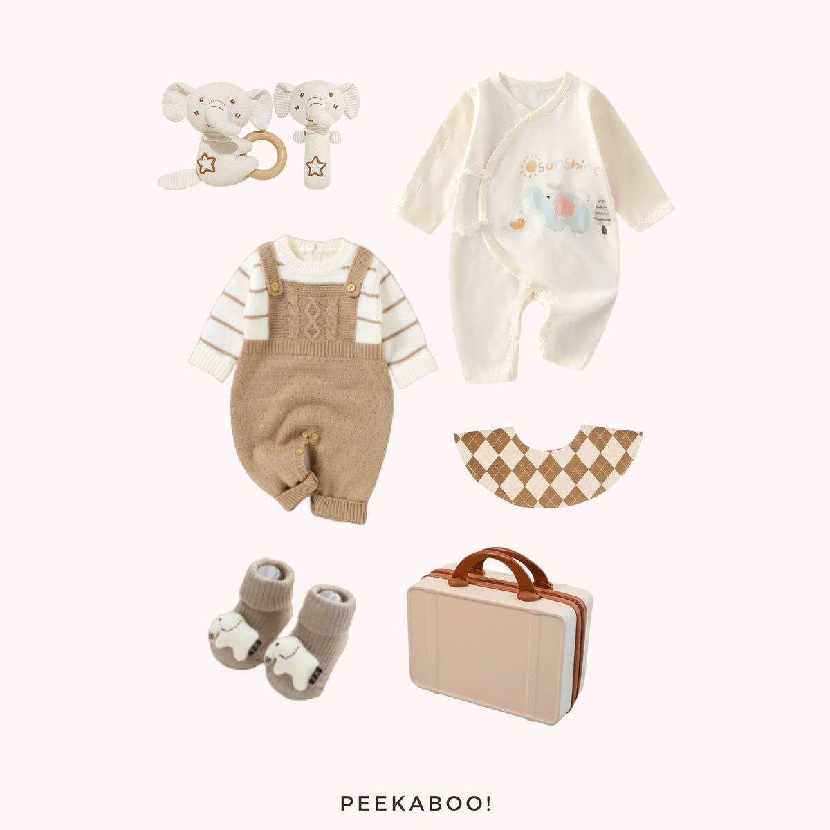 Personalised Baby Essential All-in-one Gift Set - Elephant
