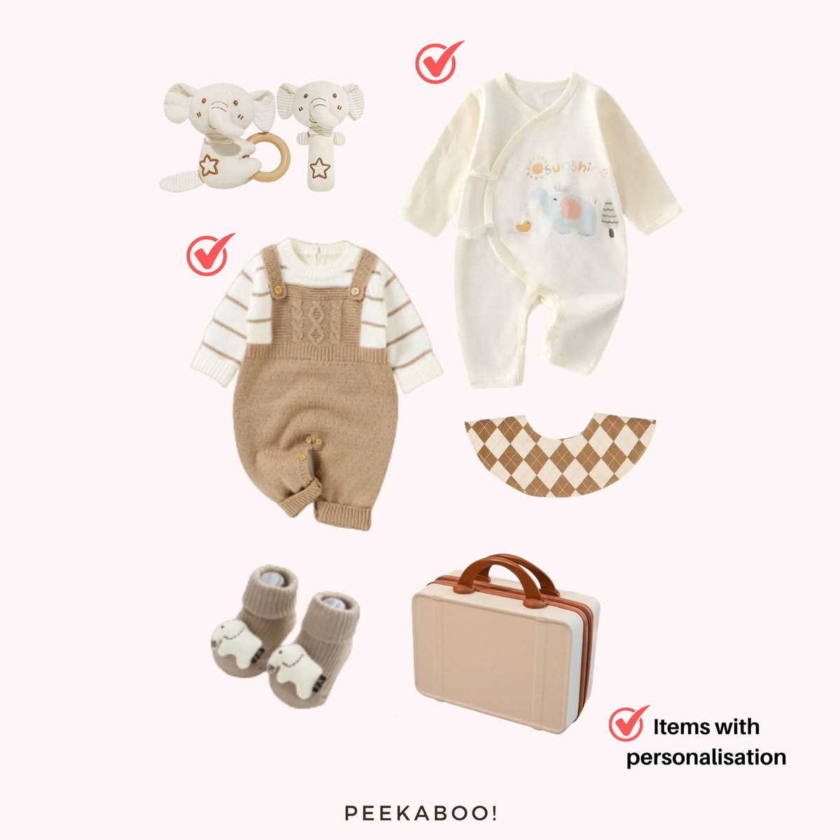 Personalised Baby Essential All-in-one Gift Set - Elephant