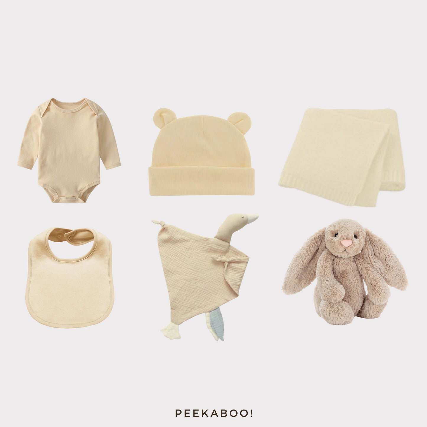 Personalised Jellycat Baby Shower Gift Set - Beige Bunny