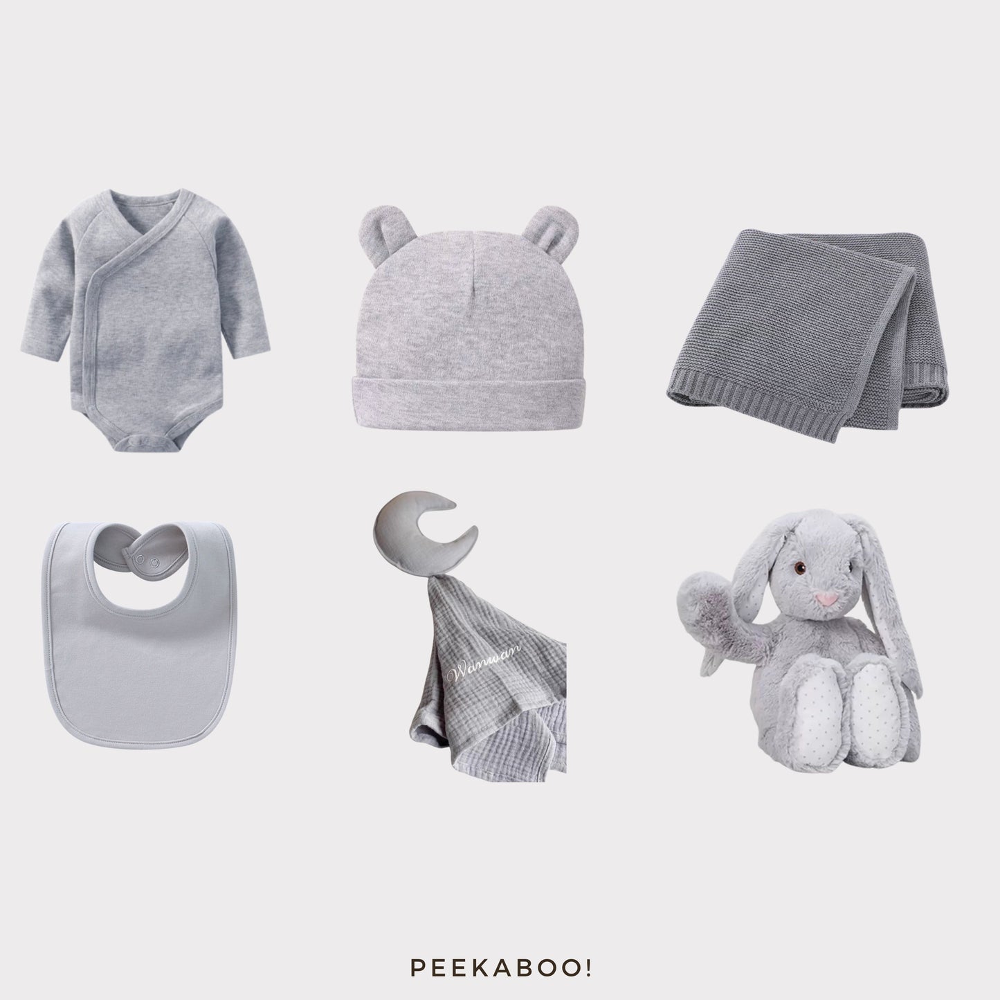 Personalised Jellycat Baby Shower Gift Set - Grey