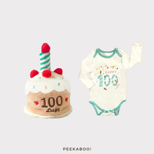 Baby-Bodysuit-Hat-100-Days-Gift-Set-Cover-Peekaboo