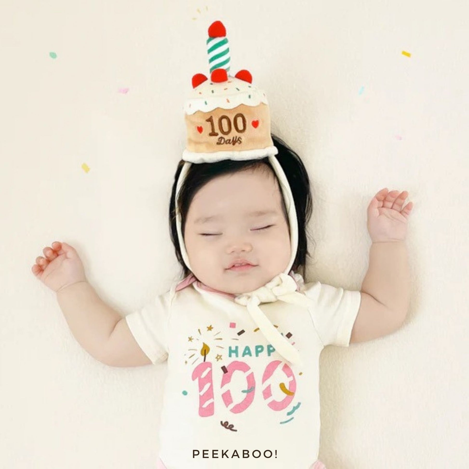 Baby-Bodysuit-Hat-100-Days-Gift-Set-Pink