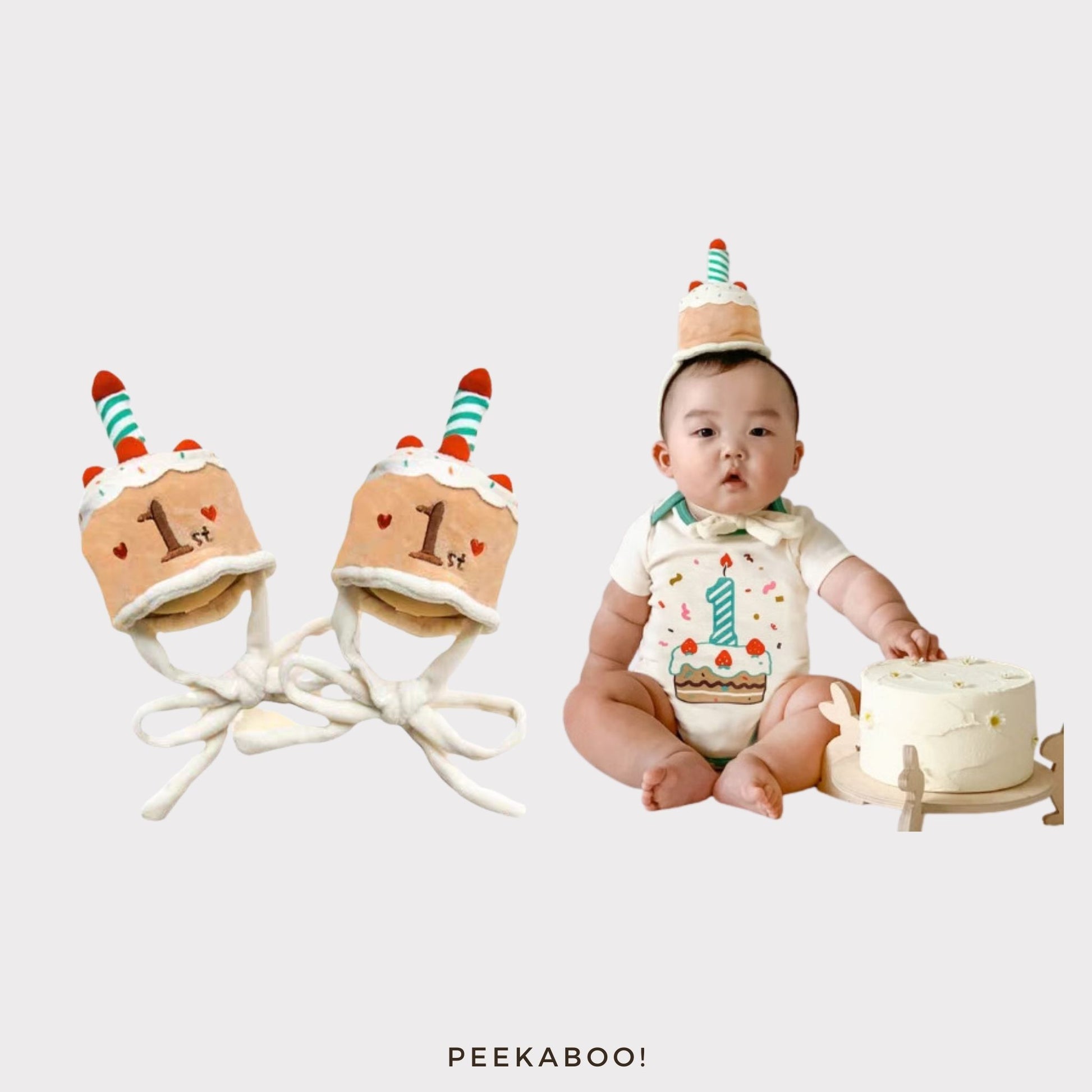 Baby-Bodysuit-Hat-First-Birthday-Gift-Set-Cover-Peekaboo