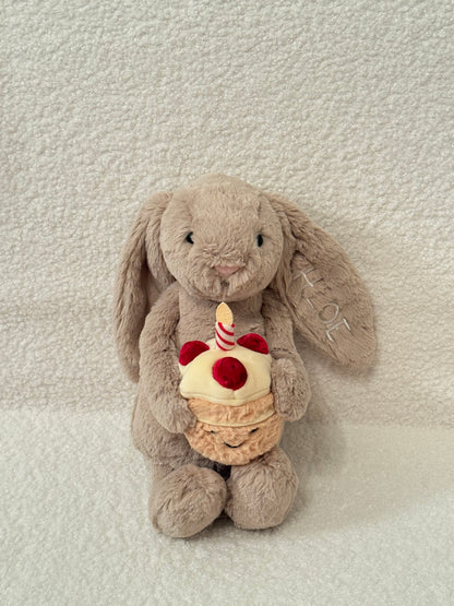 Personalised Jellycat Bashful Bunny - Beige Colour 'Birthday'