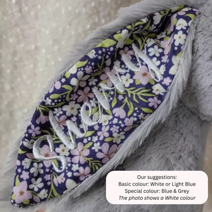 Personalised Jellycat Blossom Bunny - Silver Colour 'Bloom'