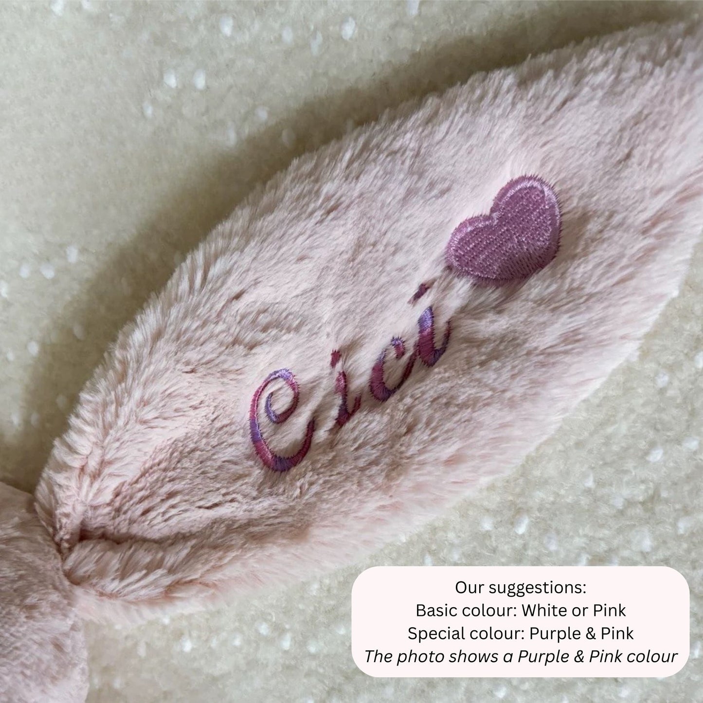 Personalised Jellycat Bashful Bunny - Blush Colour