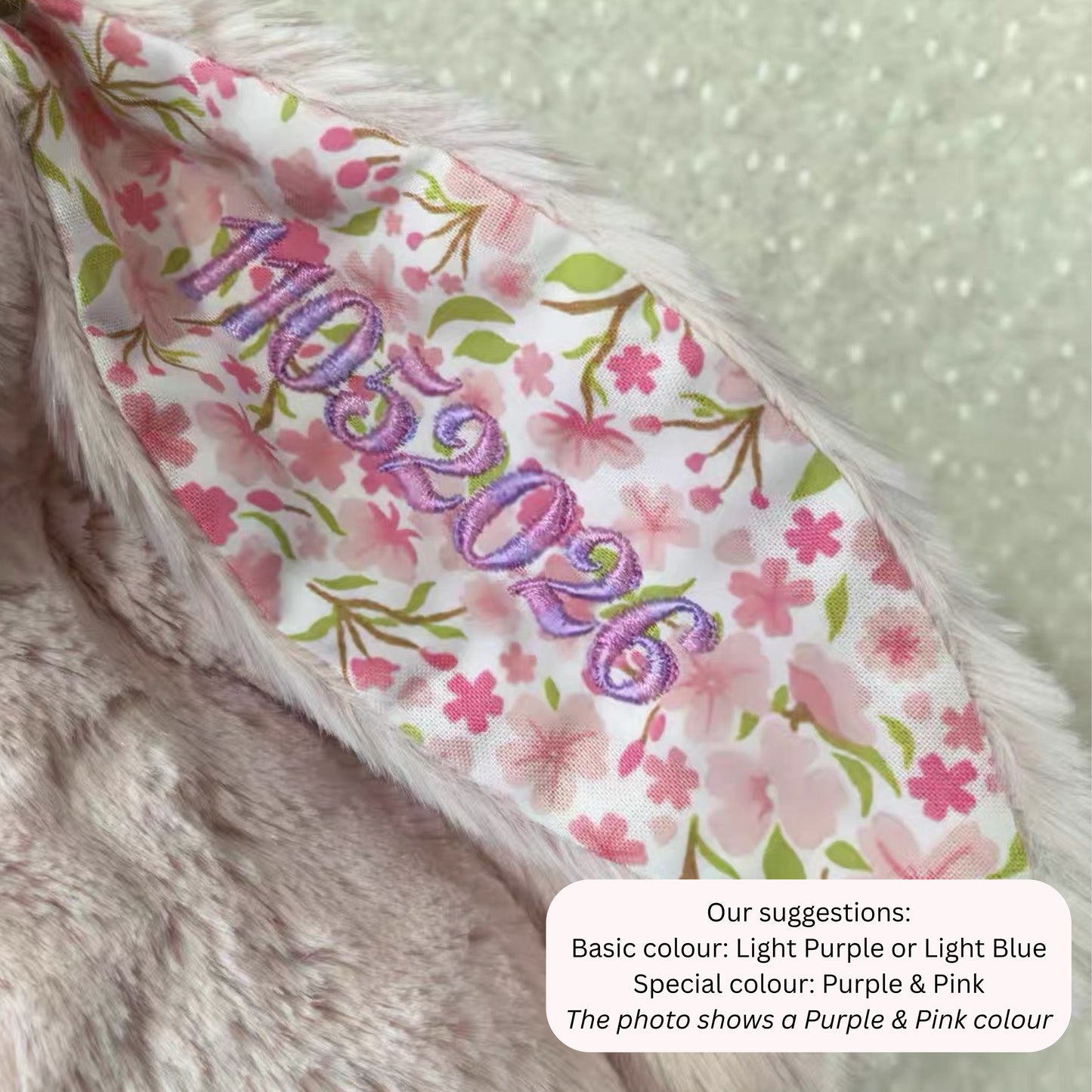 Personalised Jellycat Blossom Bunny -  Blush Colour 'Cherry'