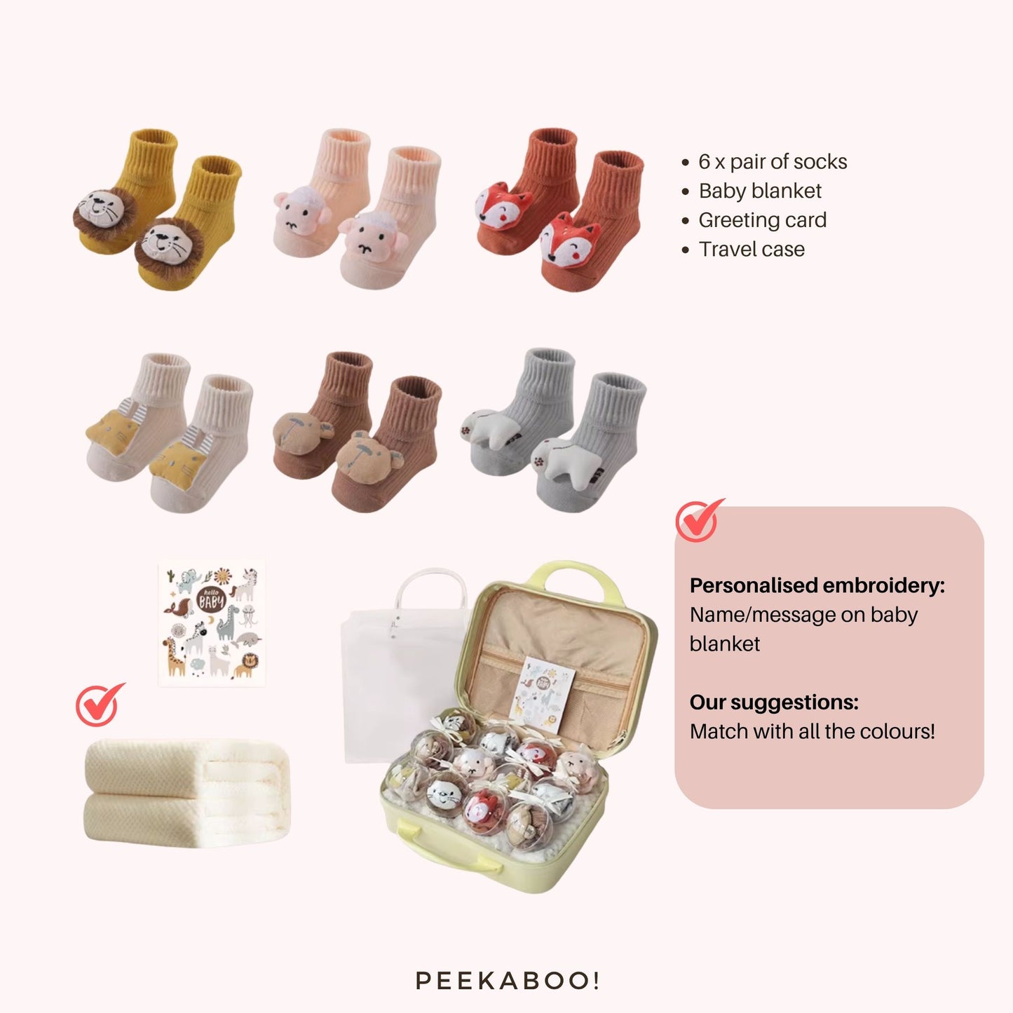 Personalised Baby Accessories All-in-one Gift Set - Animal