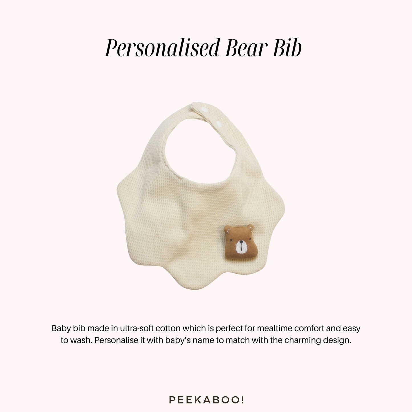 Personalised-Baby-Bib-Bear-White-Peekaboo-Baby-And-Kids