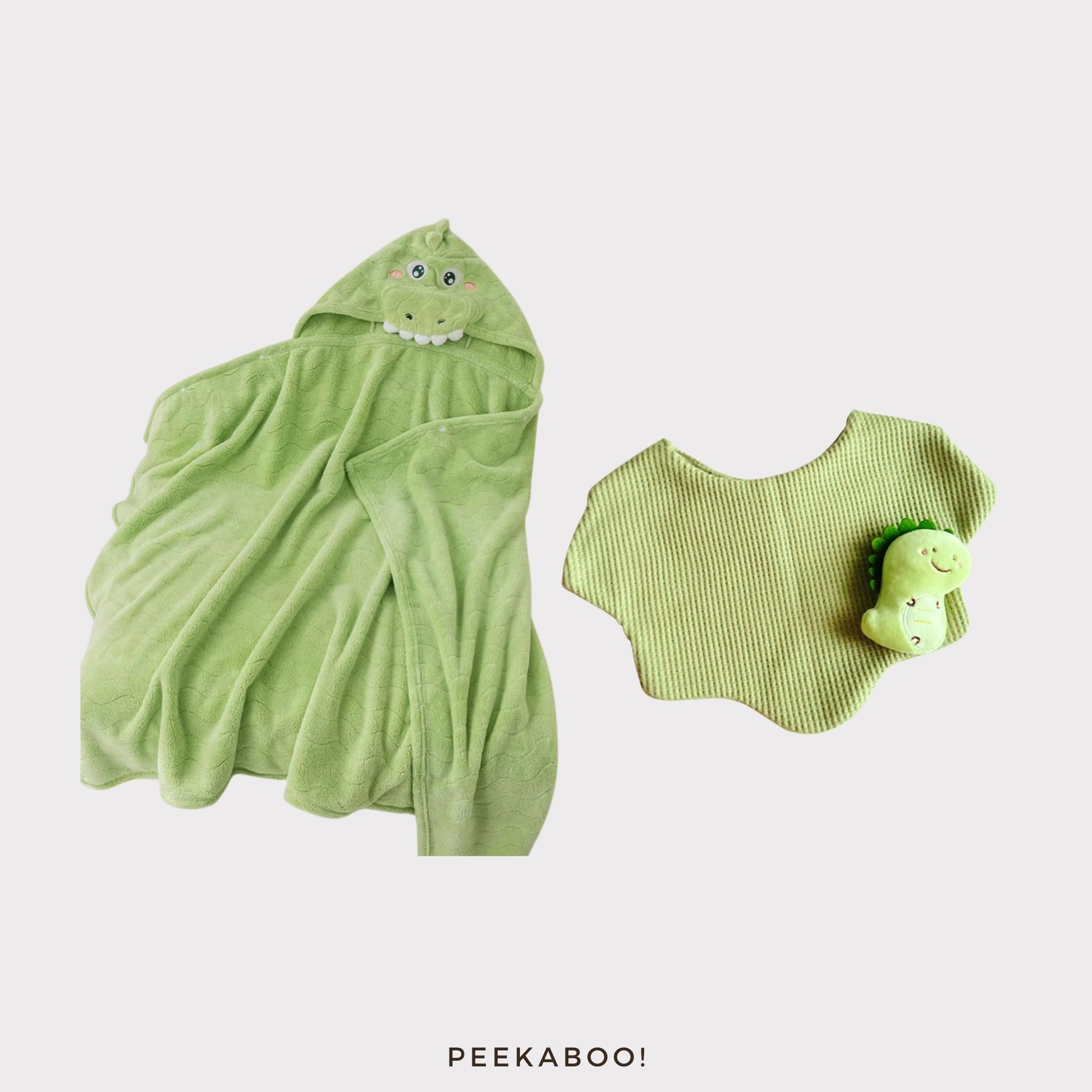 Personalised-Baby-Bib-Blanket-Giftset-Dinosaur-Cover-Peekaboo