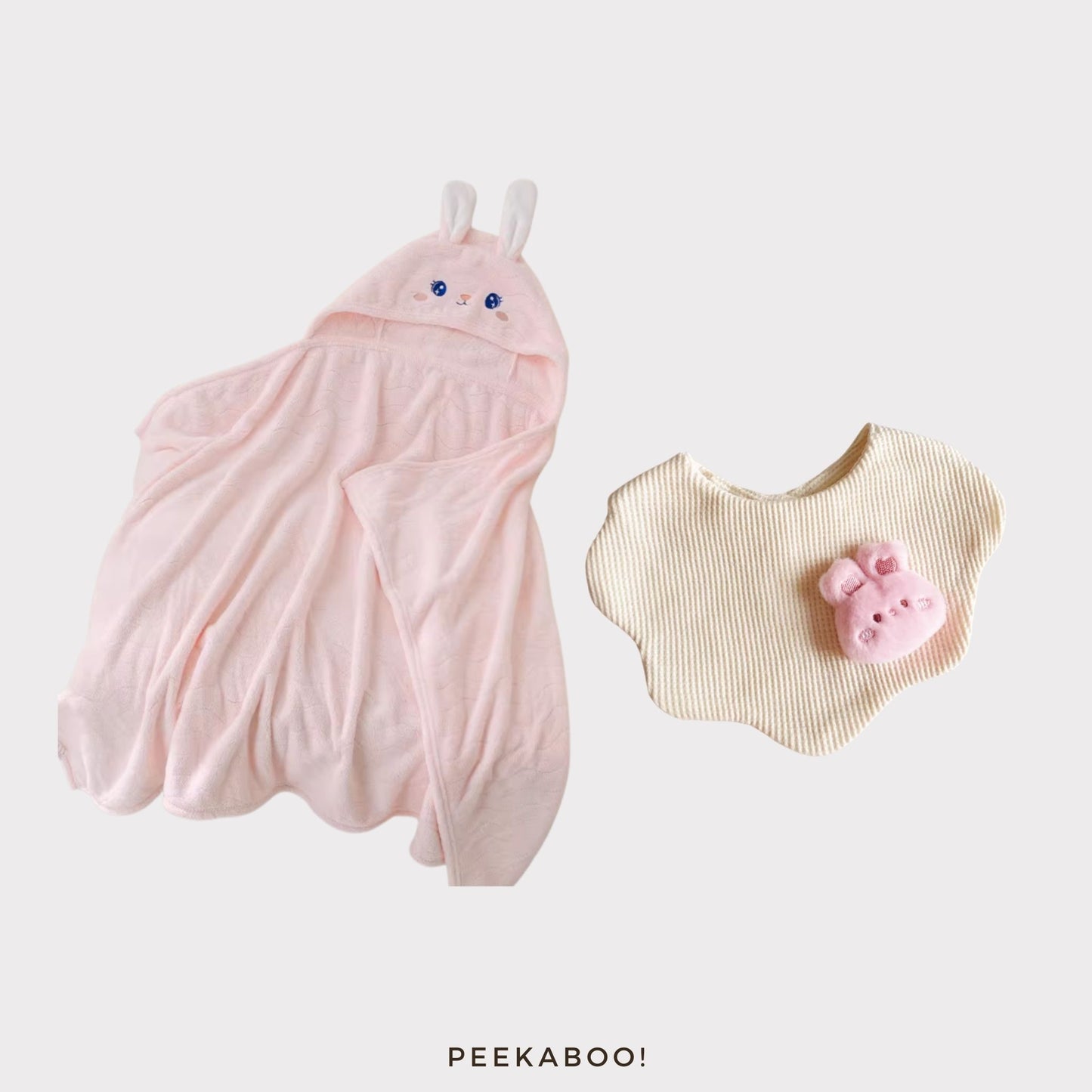 Personalised-Baby-Bib-Blanket-Giftset-Rabbit-Cover-Peekaboo