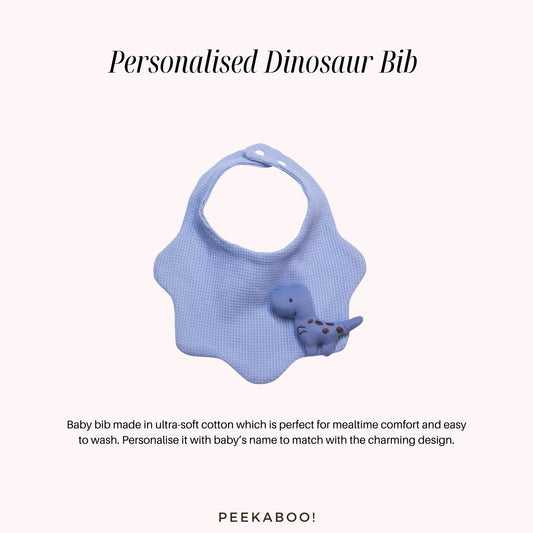 Personalised-Baby-Bib-Dinosaur-Peekaboo-Baby-And-Kids
