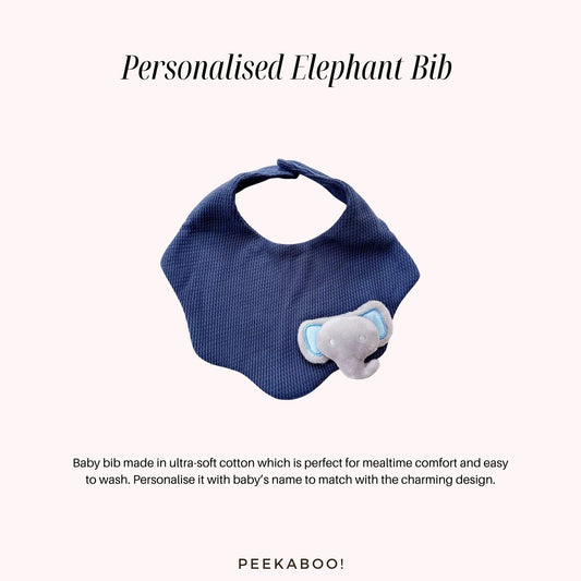 Personalised-Baby-Bib-Elephant-Peekaboo-Baby-And-Kids