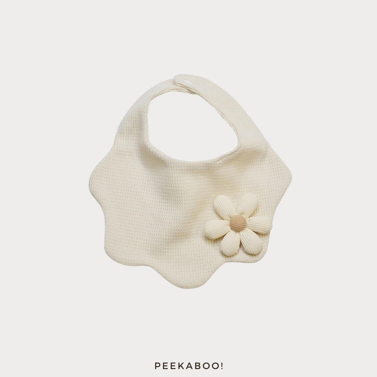 Personalised-Baby-Bib-Flower-White-Cover-Peekaboo