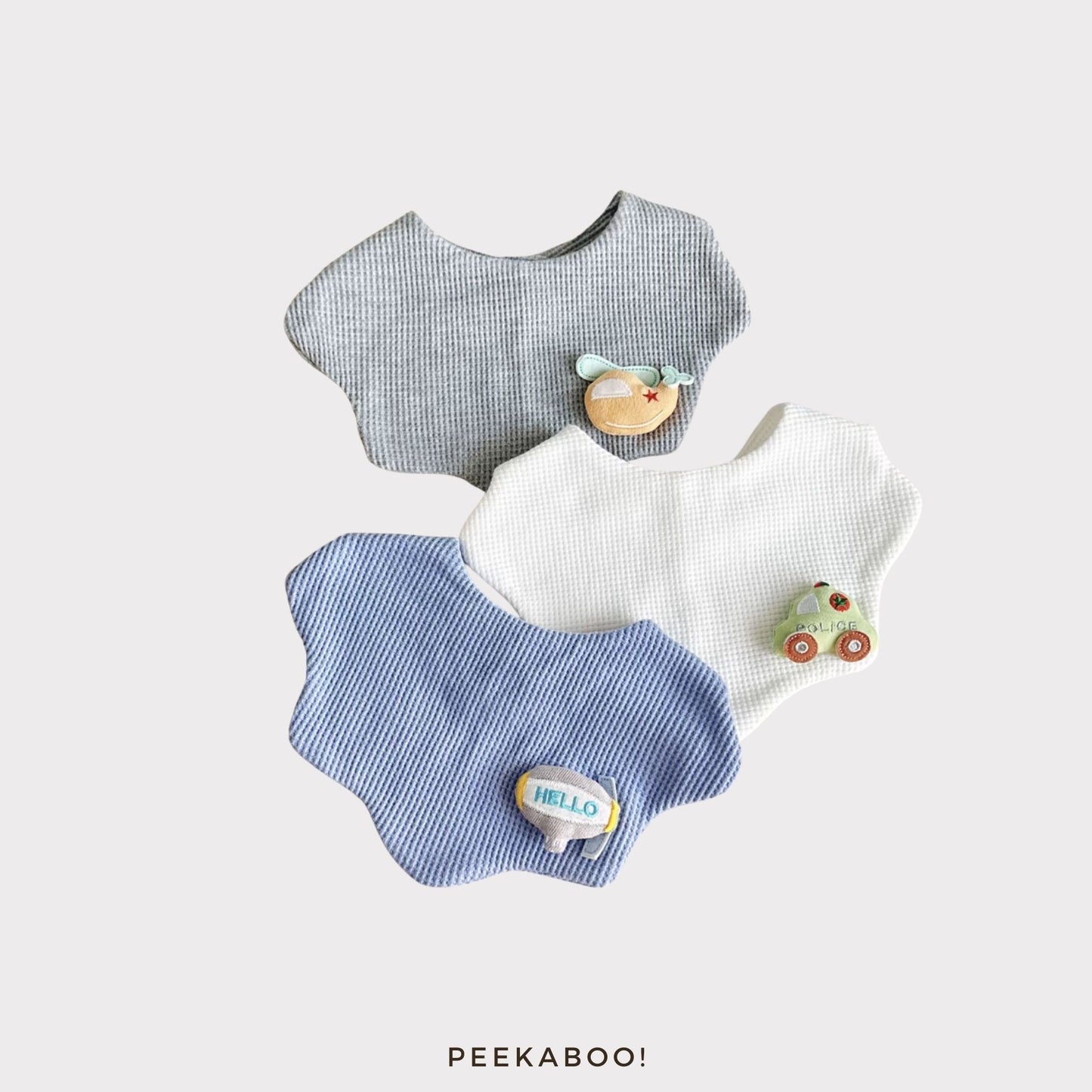 Personalised-Baby-Bib-Giftset-Car-Plane-Cover-Peekaboo