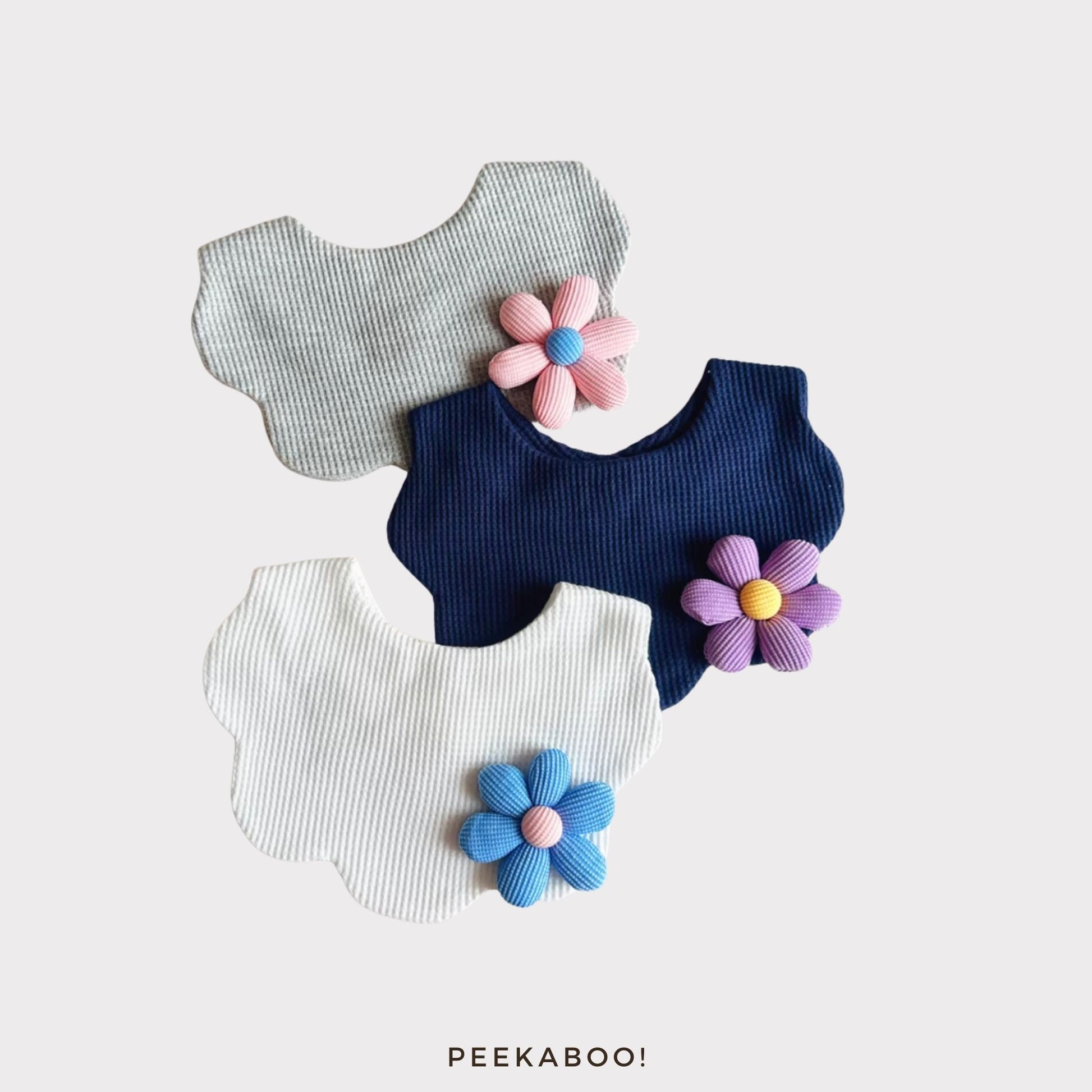 Personalised-Baby-Bib-Giftset-Flower-Cover-Peekaboo