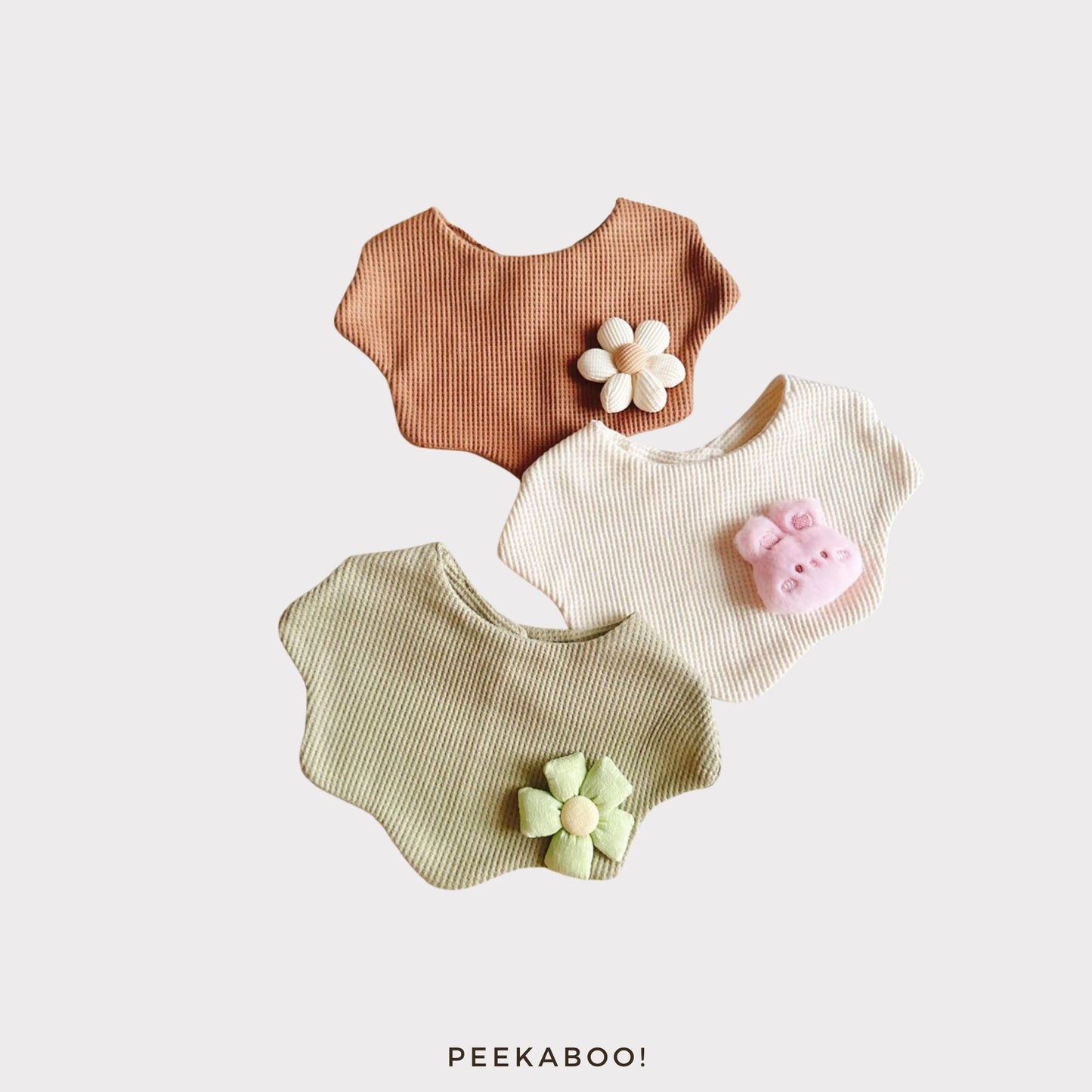 Personalised-Baby-Bib-Giftset-Flower-Rabbit-Cover-Peekaboo