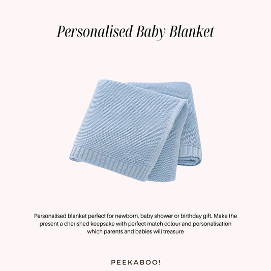 Personalised Baby Colour Blanket in Cotton