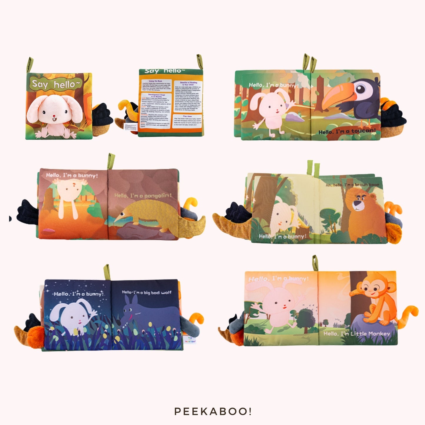 Personalised-Baby-Early-Development-Bunny-Giftset-sensory-cloth-book-Details-Peekaboo