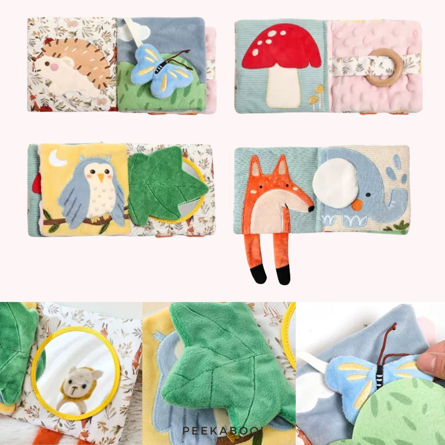 Personalised-Baby-Early-Development-Elephant-Giftset-sensory-cloth-book-Details-Peekaboo