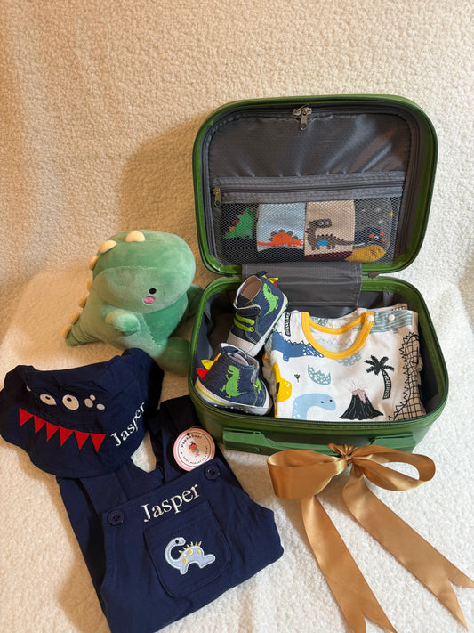 Personalised Baby Essential All-in-one Gift Set - Dinosaur