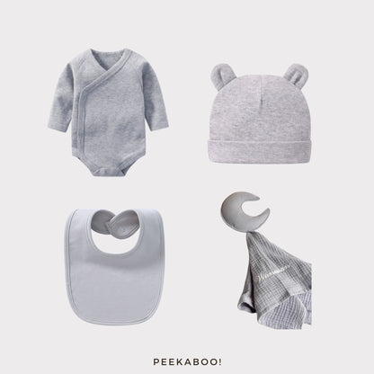 Personalised Baby Essential Gift Set - Grey