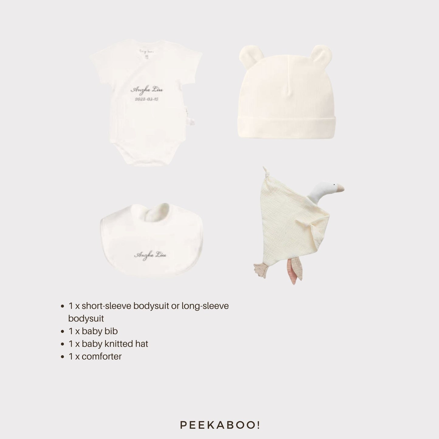 Personalised Baby Essential Gift Set - White