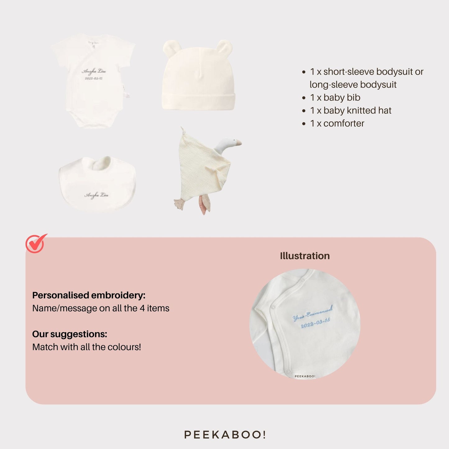 Personalised Baby Essential Gift Set - White