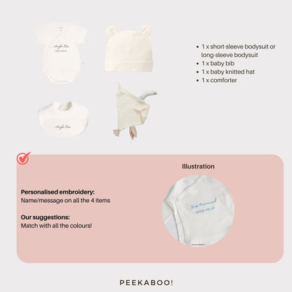 Personalised Baby Essential Gift Set - White