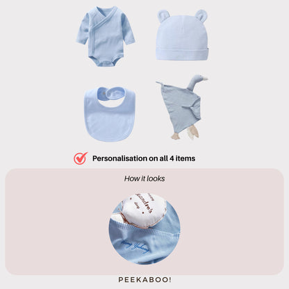 Personalised Baby Essential Gift Set - Blue