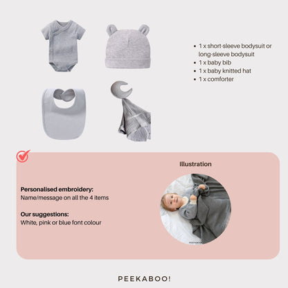 Personalised-Baby-Essential-Giftset-grey-Details-personalisation-Peekaboo