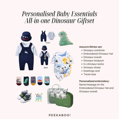 Personalised-Baby-Essentials-Dinosaur-Giftset-Autumn-Winter