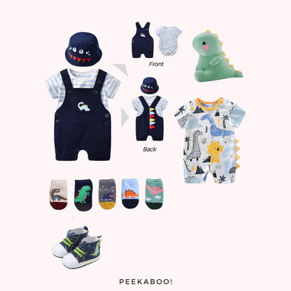 Personalised Baby Essential All-in-one Gift Set - Dinosaur