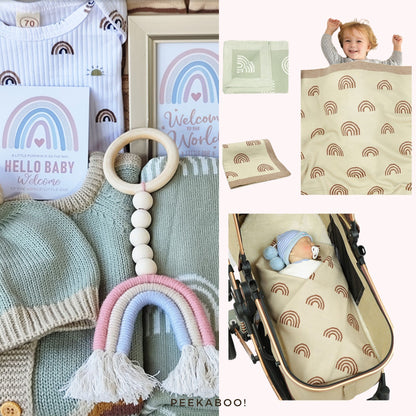 Personalised Baby Essential All-in-one Gift Set - Rainbow