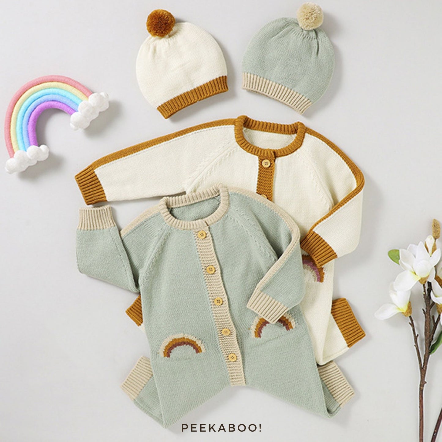 Personalised Baby Essential All-in-one Gift Set - Rainbow