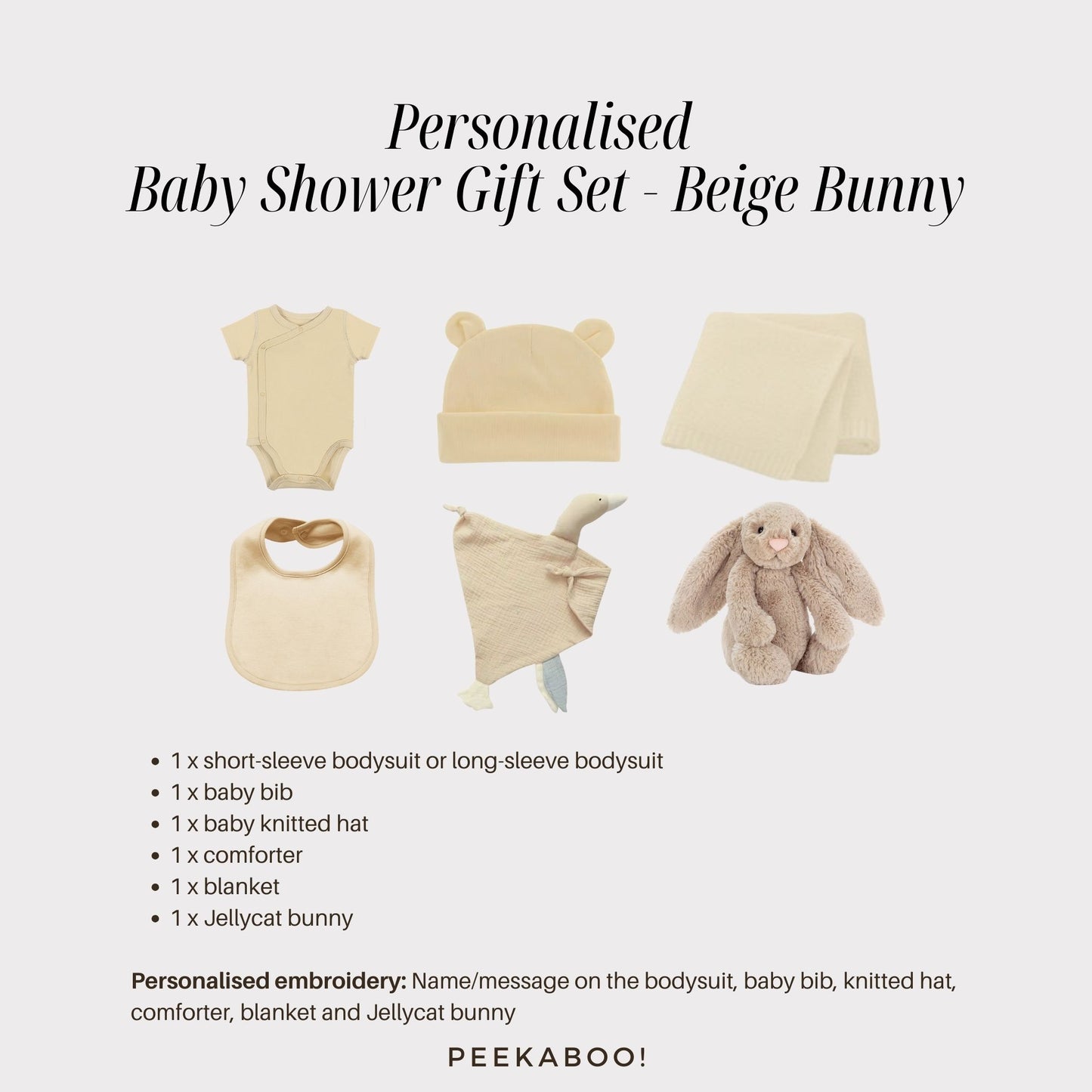 Personalised-Baby-Shower-Giftset-Beige-Bunny-Detils-Peekaboo