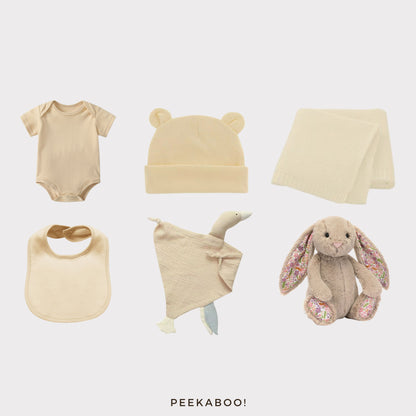 Personalised Jellycat Baby Shower Gift Set - Beige Petal