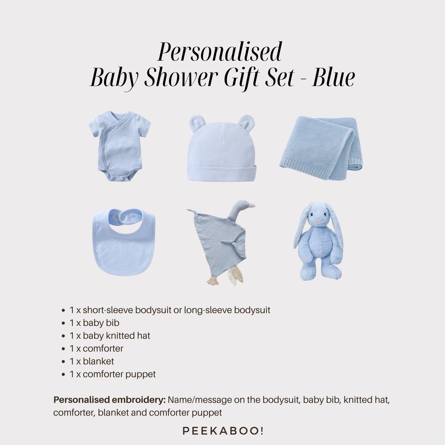 Personalised Baby Shower Gift Set - Blue