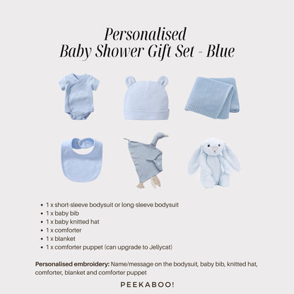 Personalised Jellycat Baby Shower Gift Set - Blue