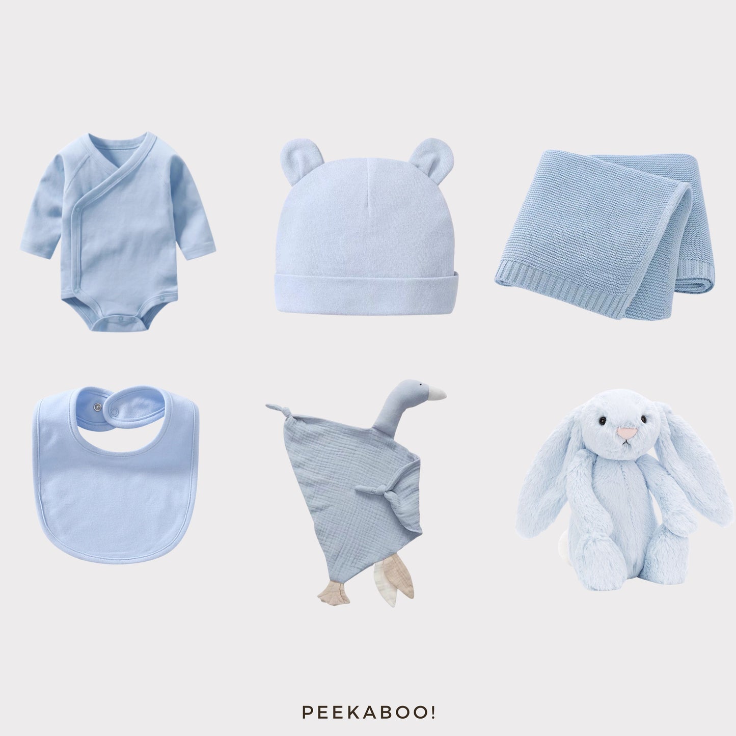 Personalised Jellycat Baby Shower Gift Set - Blue