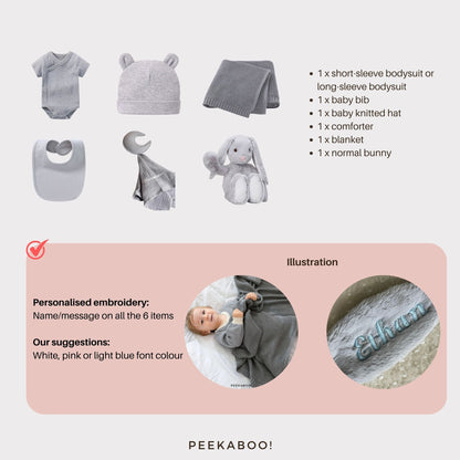 Personalised-Baby-Shower-Giftset-Grey-Detils-Peekaboo-normal-personalisation