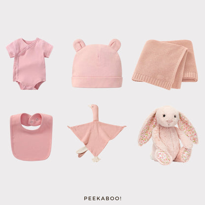 Personalised Jellycat Baby Shower Gift Set - Blush Cherry