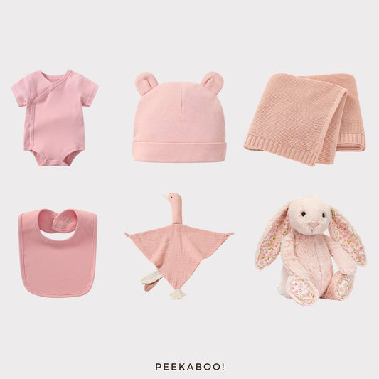 Personalised Jellycat Baby Shower Gift Set - Blush Cherry