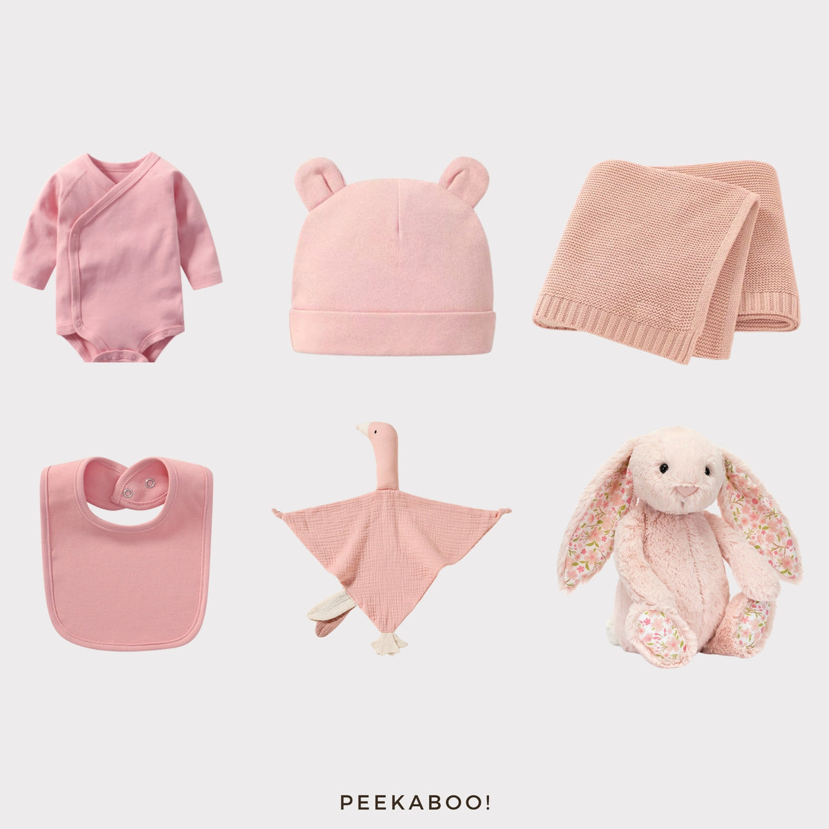 Personalised Jellycat Baby Shower Gift Set - Blush Cherry