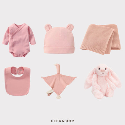 Personalised Jellycat Baby Shower Gift Set - Pink