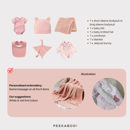 Personalised-Baby-Shower-Giftset-Pink-Details-Peekaboo-jellycat-personalisation