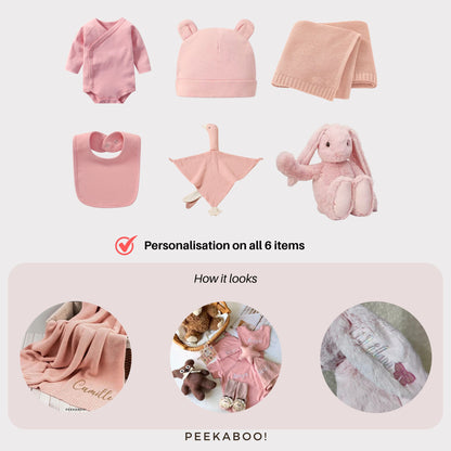 Personalised Jellycat Baby Shower Gift Set - Pink