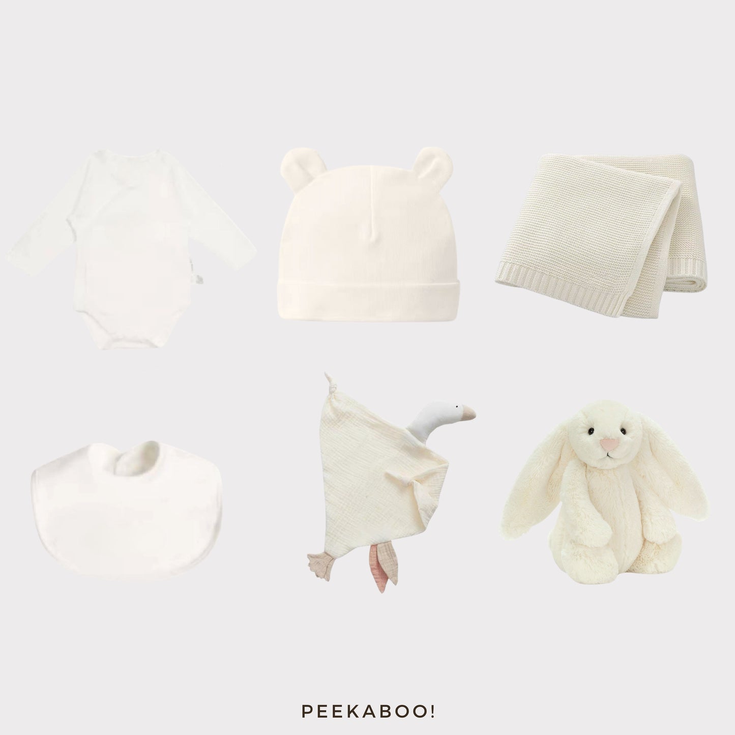 Personalised Jellycat Baby Shower Gift Set - White