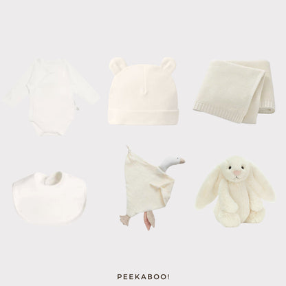 Personalised Jellycat Baby Shower Gift Set - White